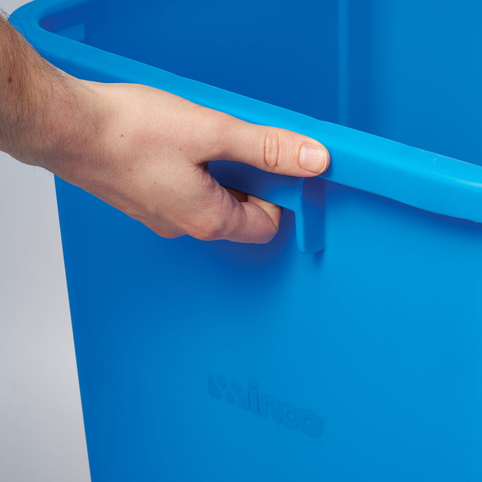 Winco PTCS-23L 15-5/8 Inch Square Recycling Container Polyethylene Blue