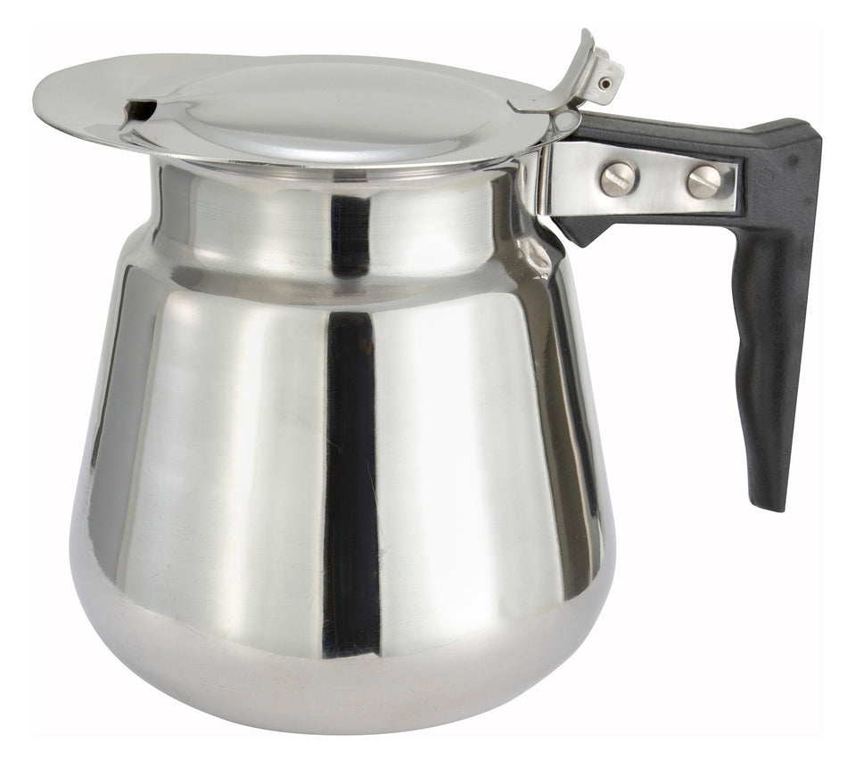 Winco CD-64 64 Oz. Coffee Decanter with Cover and Handle Stainless Steel