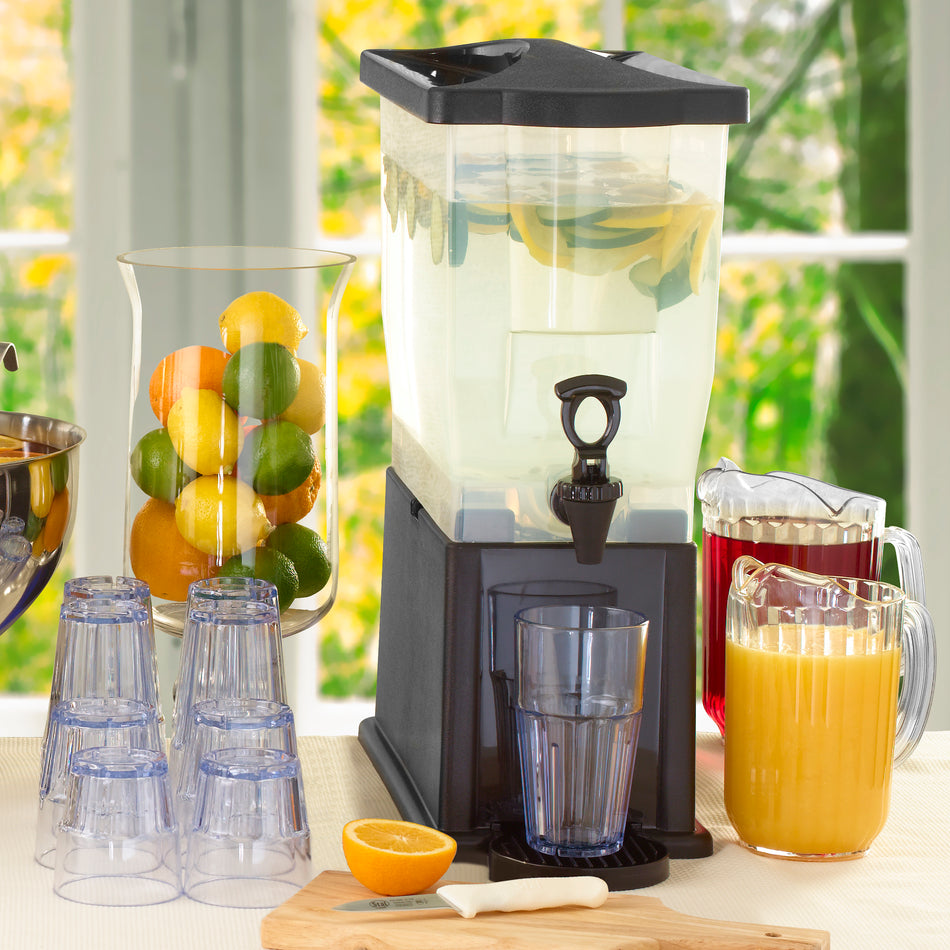 Winco PTSN-12 12 Oz. Ribbed Tumbler Plastic Dishwasher Safe Blue