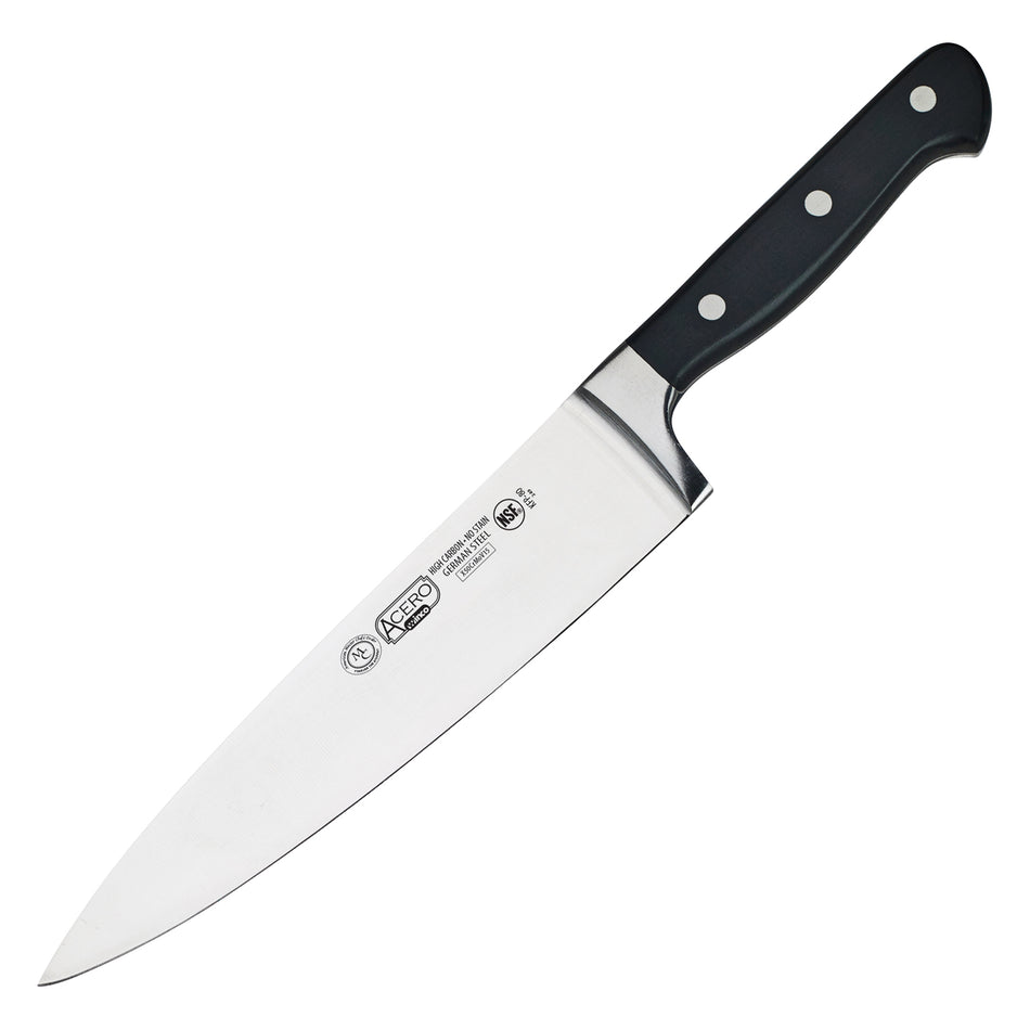 Winco KFP-80 8 Inch Blade Triple Riveted Acero Chef Knife High Carbon