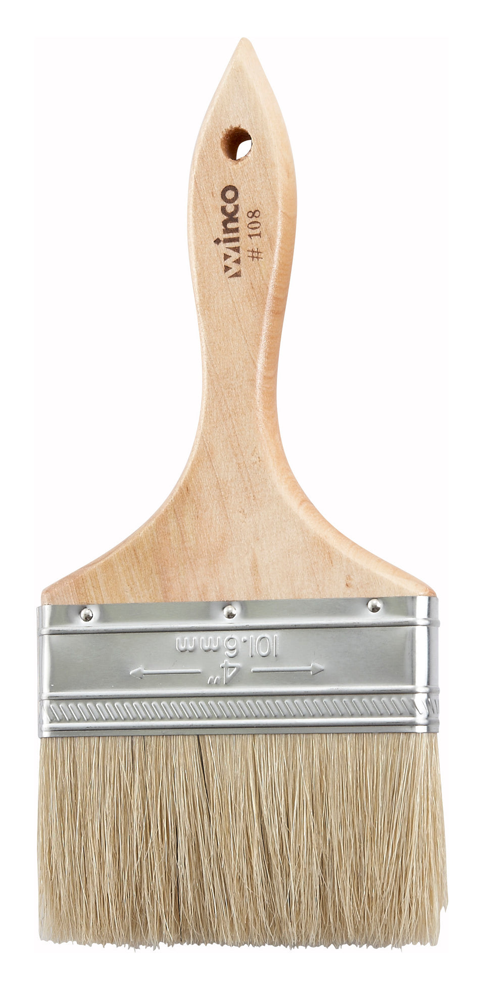 Winco WBR-40 4 Inch Pastry Brush Boar Hair Bristles Wooden Handle Metal Ferrules