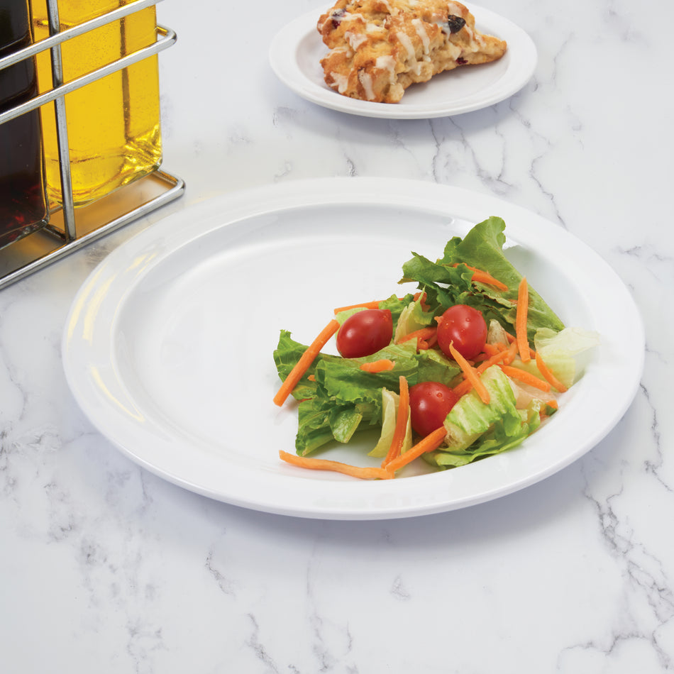 Winco MMPR-9W 9 Inch Melamine Plate Round Dishwasher Safe White