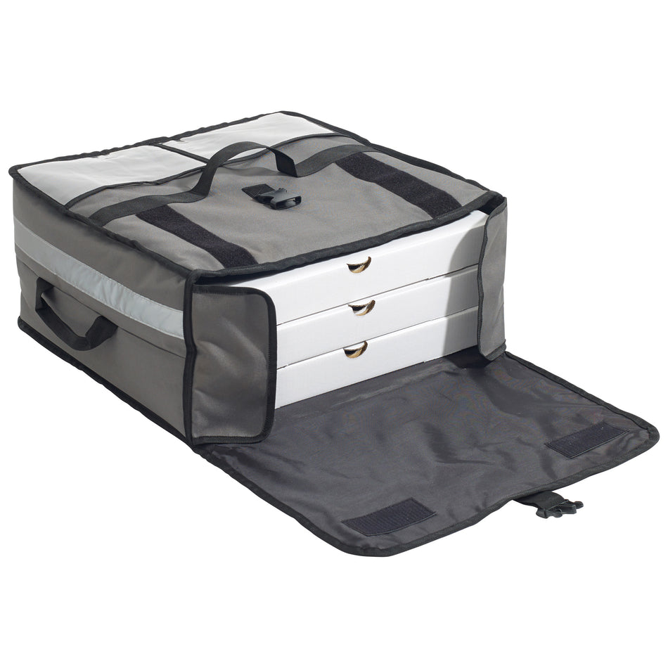 Winco BGPZ-2109 21-1/2 Inch Pizza Delivery Bag with Insulated Design Gray