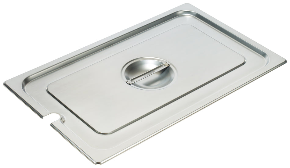 Winco SPCF 1/1 Size Slotted Stainless Steel Steam Table Pan Cover with Handle