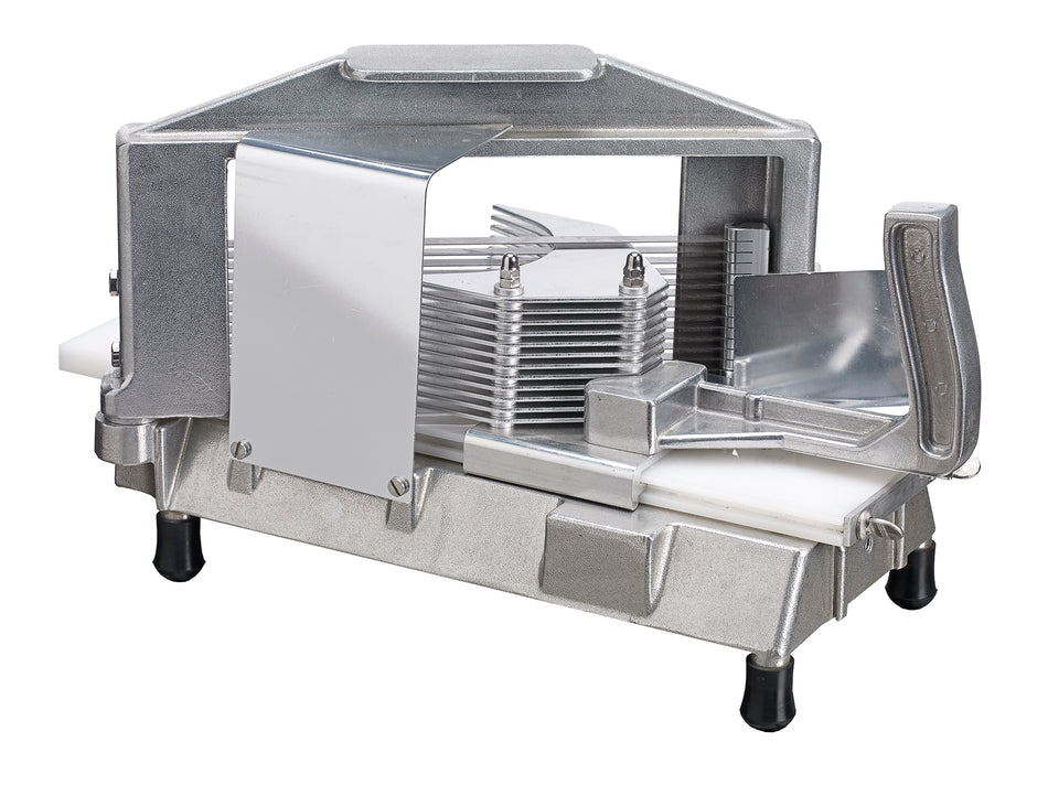 Winco TTS-250S 16 Inch Manual Tomato Slicer with Serrated Blade Aluminum Frame