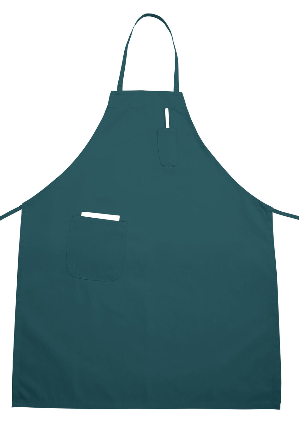 Winco BA-PGN 33 Inch Bib Apron with 2 Pockets Machine Wash Green Poly-Cotton
