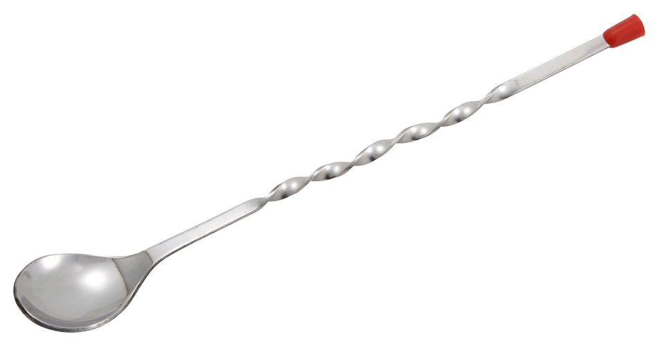 Winco BPS-11 11 Inch Bar Spoon with Red Knob Stainless Steel