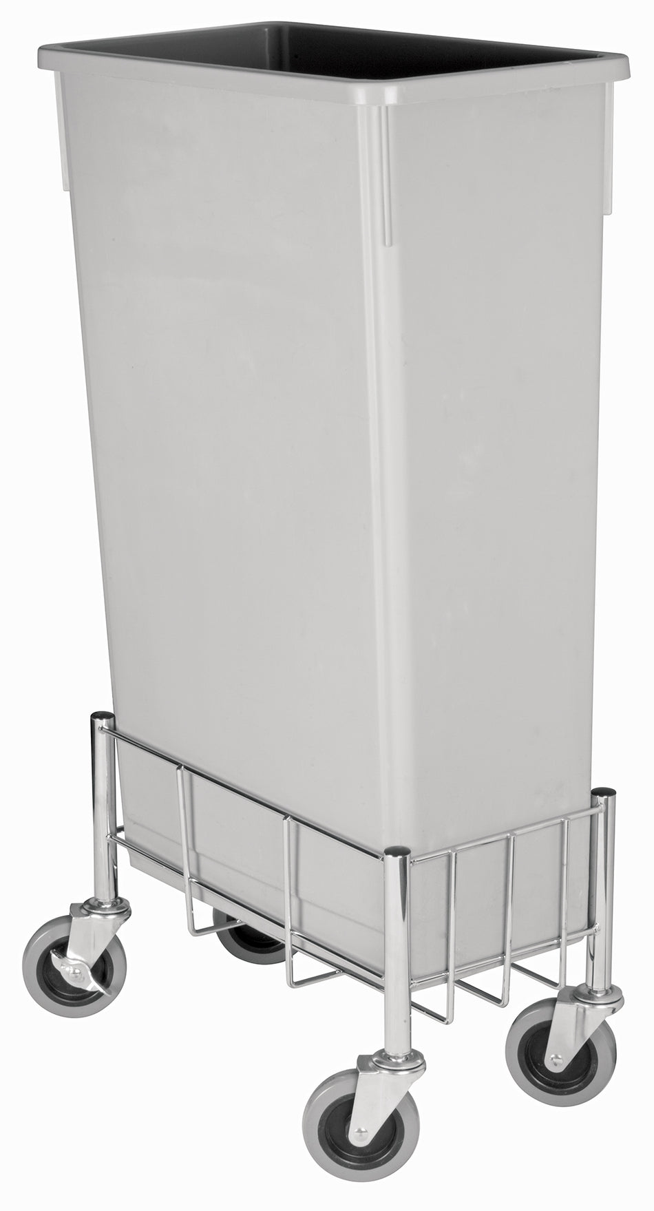 Winco DWR-1708 9-1/2 Inch Rectangular Trash Can Cart Steel with Casters
