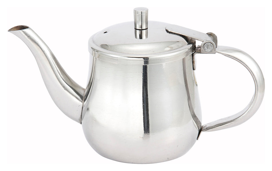 Winco GS-10 10 Oz. With Cover Gooseneck Creamer Stainless Steel Mirror Finish