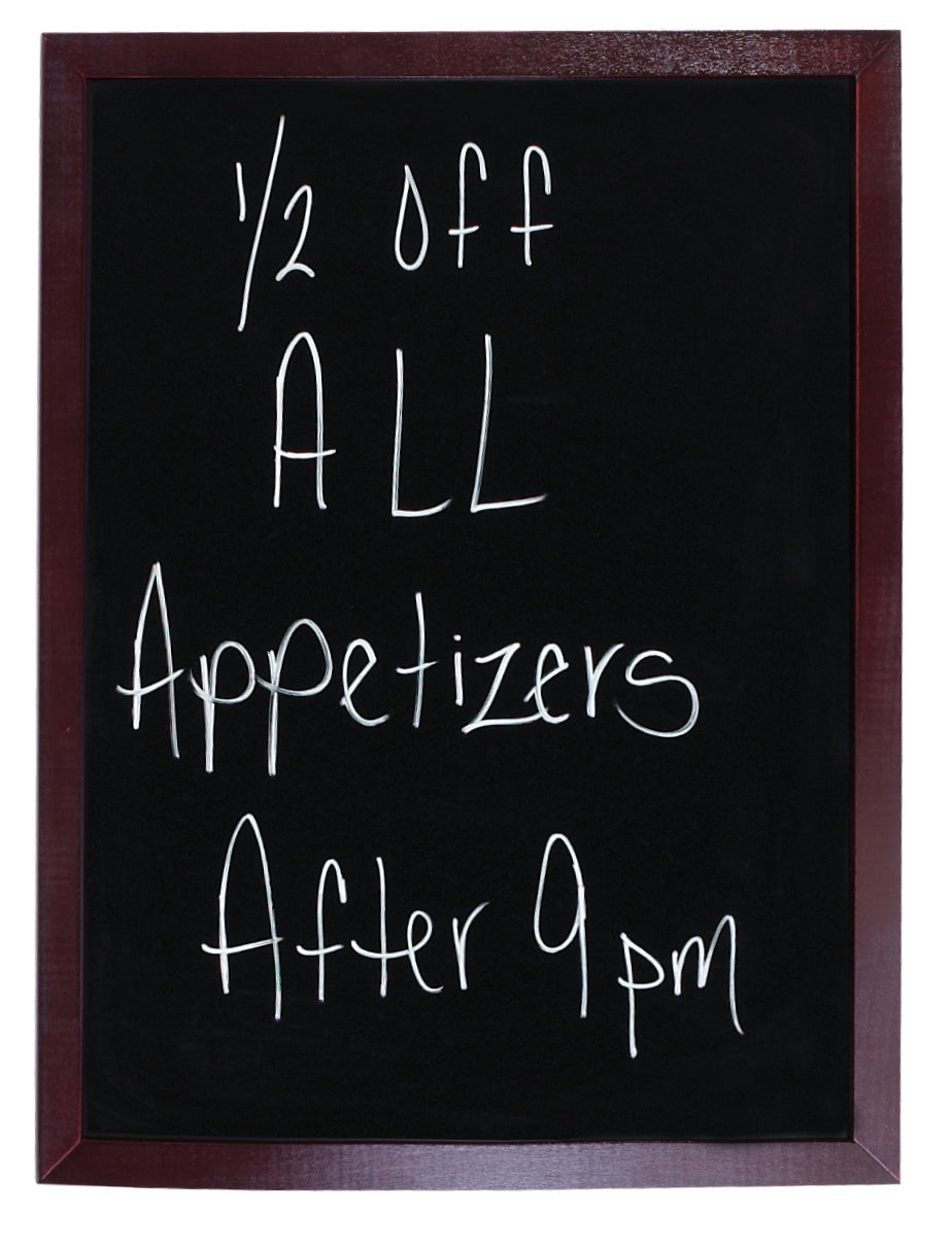 Winco MBB-3 23-5/8 Inch Write-On Board with Mahogany Wood Frame