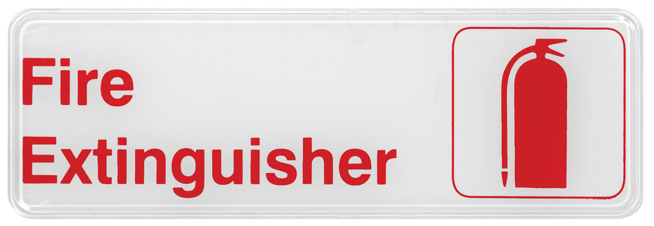 Winco SGN-382W 9 Inch Fire Safety Sign Red Imprint on White