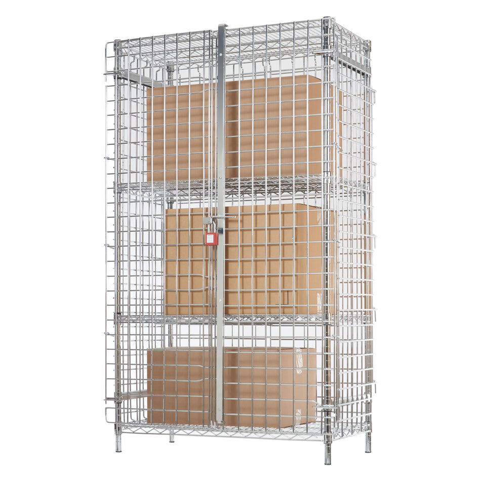 Winco VCG-1848 48 Inch Wire Security Cage Chrome Plated NSF Approved