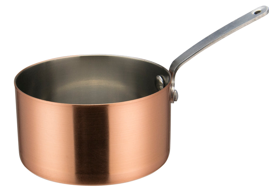 Winco DCWA-204C 10 Oz Mini Sauce Pan Copper Plated Round Cookware