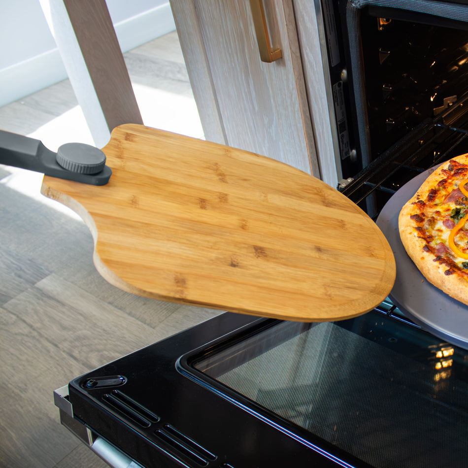 Winco BPP1416 14 Inch Bamboo Pizza Peel with Folding Handle