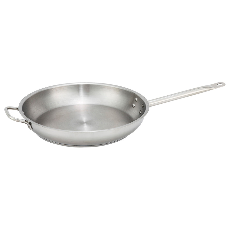 Winco SSFP-12 12-1/2 Inch Premium Fry Pan Riveted Handle Stainless Steel