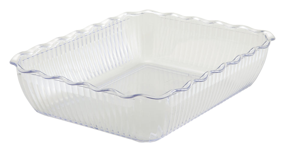 Winco CRK-13C 13 Inch Clear Rectangular Deli Crock BPA Free SAN
