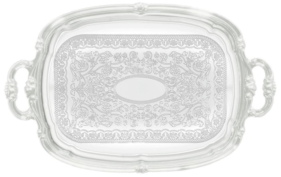 Winco CMT-1912 19 Inch Chrome Plated Rectangular Serving Tray with Handles