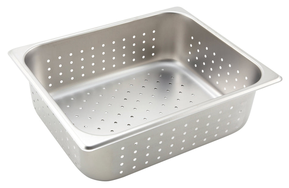 Winco SPHP4 1/2 Size Perforated Steam Table Pan 25 Gauge Stainless Steel