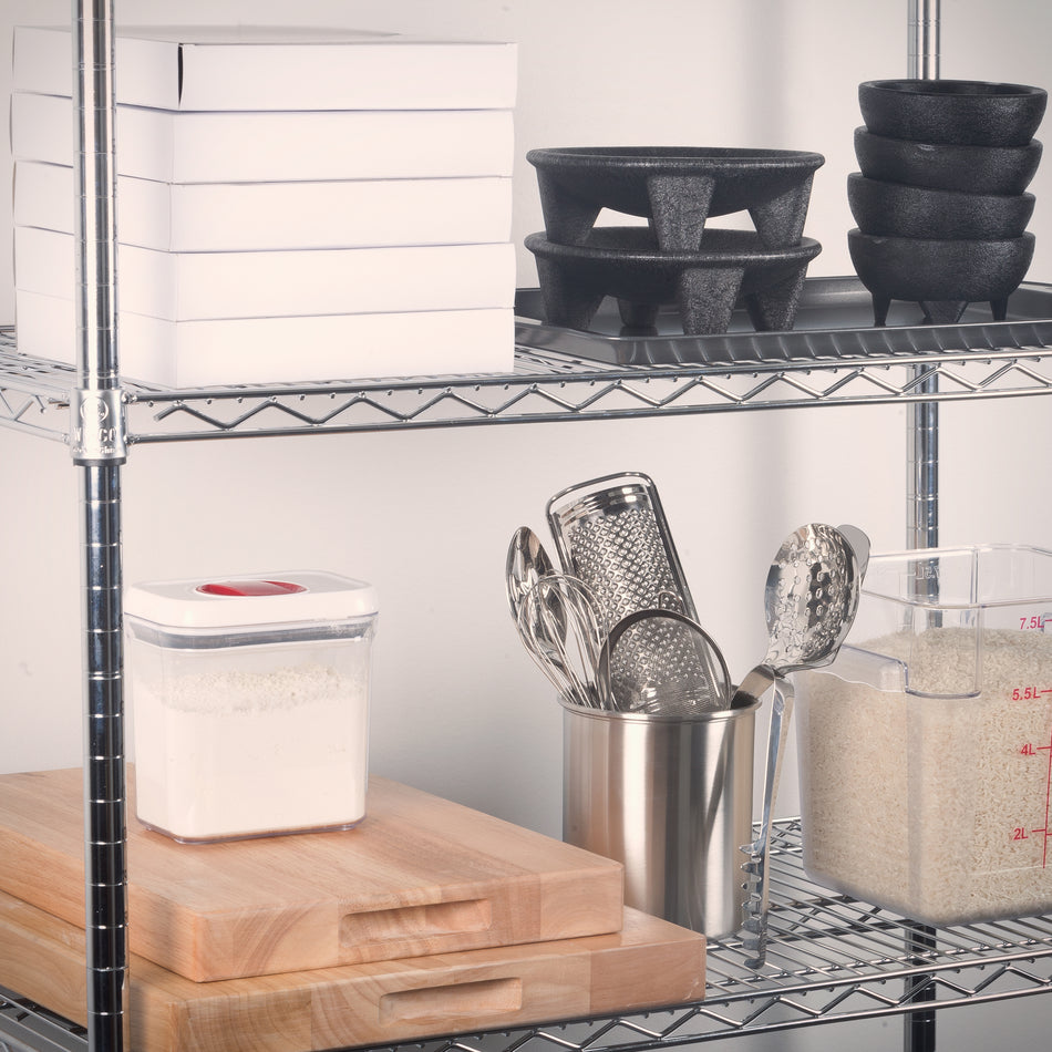 Winco VC-2436 Shelf 36 Inch Wire Chrome Plated with 4 Sleeve Clips