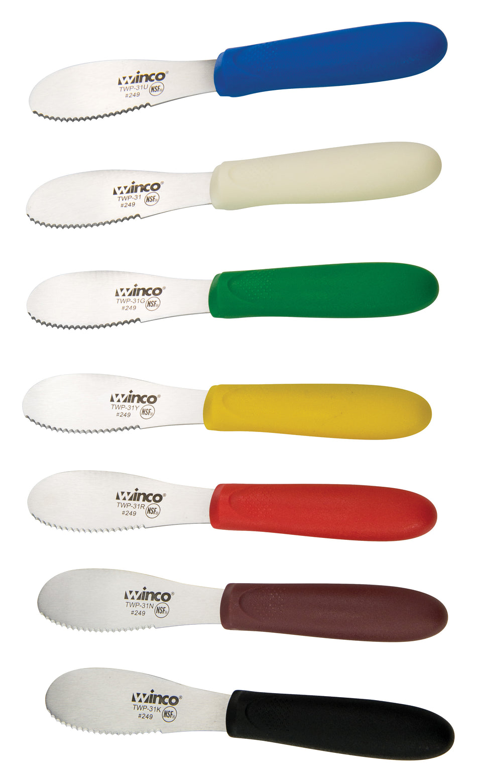 Winco TWP-3135 3-5/8 Inch Sandwich Spreader Dishwasher Safe Polypropylene Handle