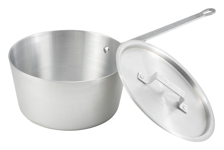 Winco ASP-5 5 Qt Sauce Pan Tapered Sides Riveted Handle Aluminum
