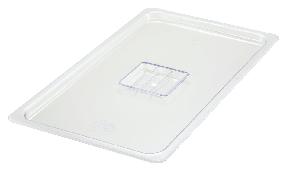 Winco SP7100S 1/1 Size Solid Food Pan Cover with Handle Polycarbonate Clear