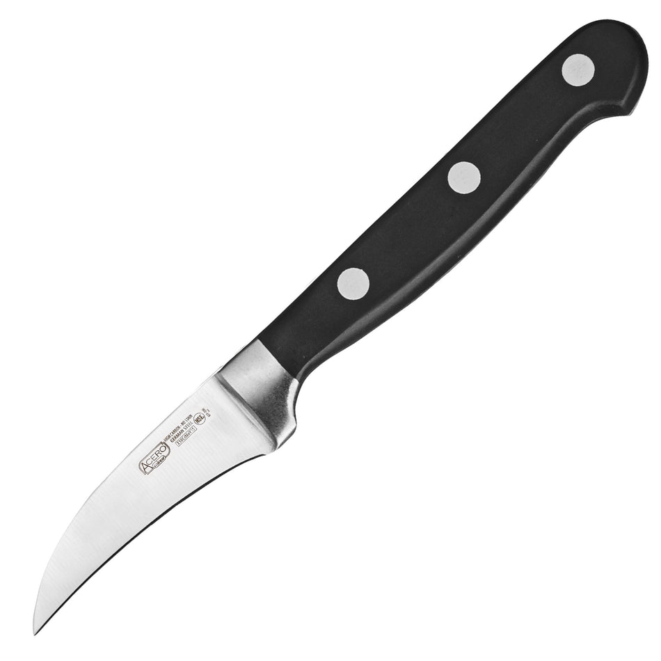 Winco KFP-30 2-3/4 Inch Blade POM Handle Paring Knife Black Forged