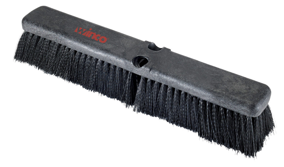 Winco BRFF-18K 18 Inch Foam Block Broom Head Black Bristles Medium Duty