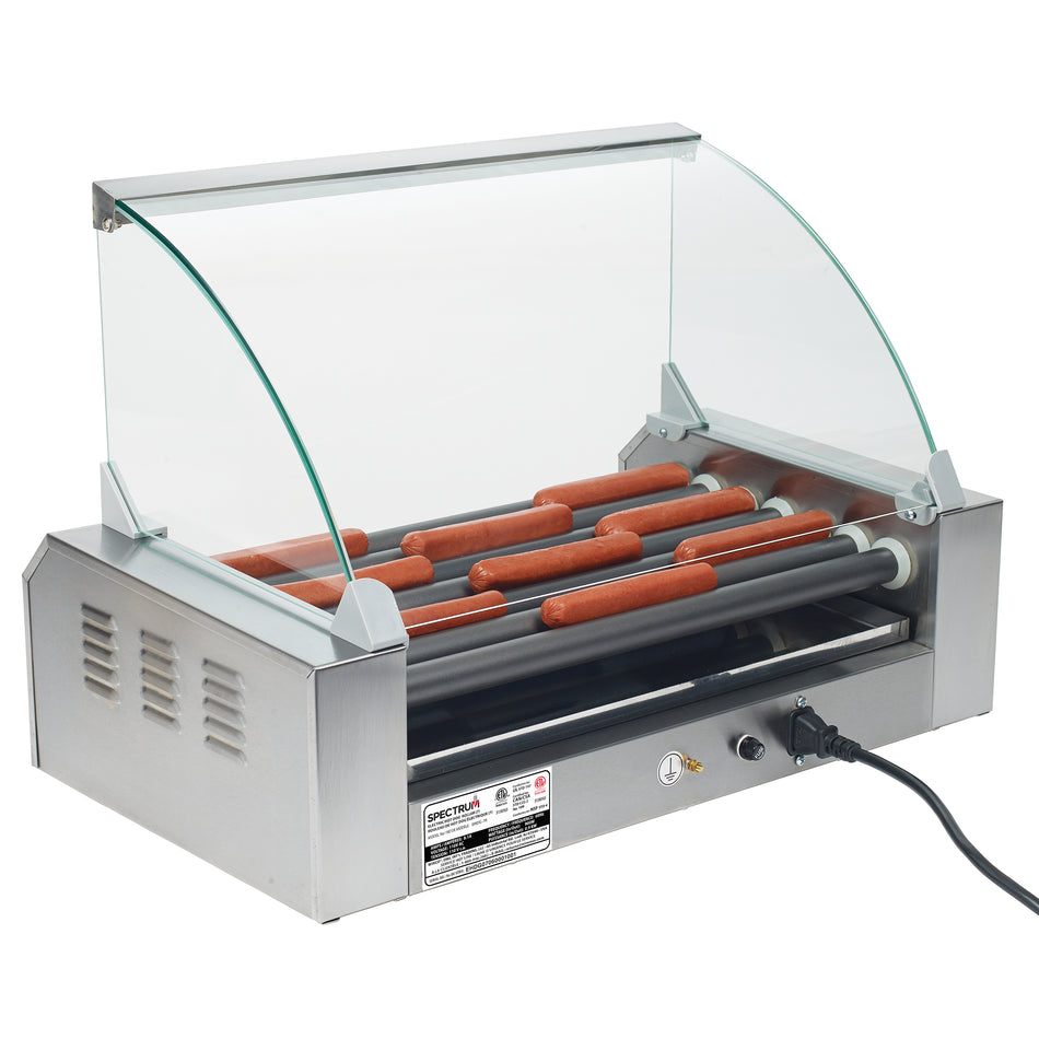 Winco EHDG-7SG 20 Inch Hot Dog Grill Sneeze Guard Glass Clear with Pass-thru Design