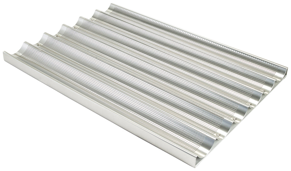 Winco ABPN-6 18 Inch Baguette Pan Perforated 16 Gauge Aluminum 6 Slots