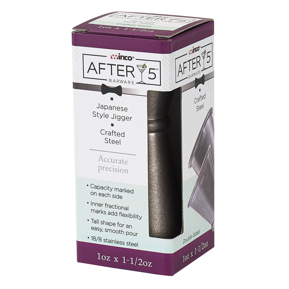 Winco BAJ-8CS 1x1-1/2 Oz Jigger with Inner Marking Lines Stainless Steel Crafted Finish