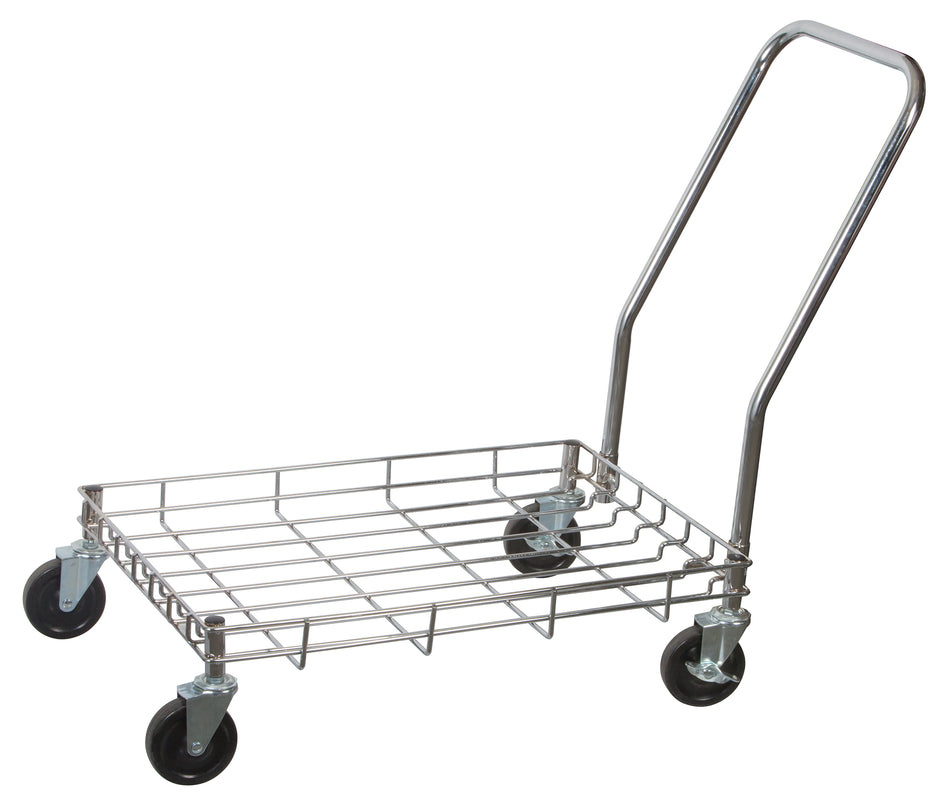 Winco DWR-2617 18-1/4 Inch Dough Box Dolly with Handle Wire Construction