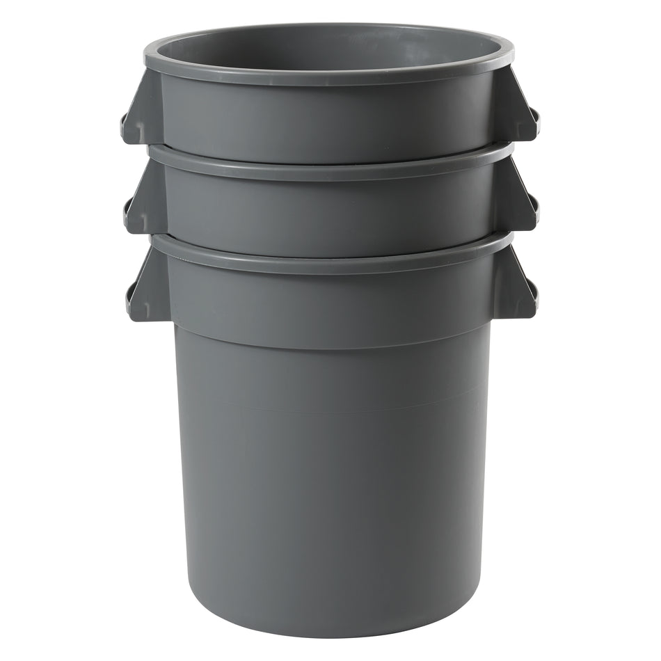 Winco PTC-20G 20 Gallon Heavy Duty Trash Can Gray HDPE