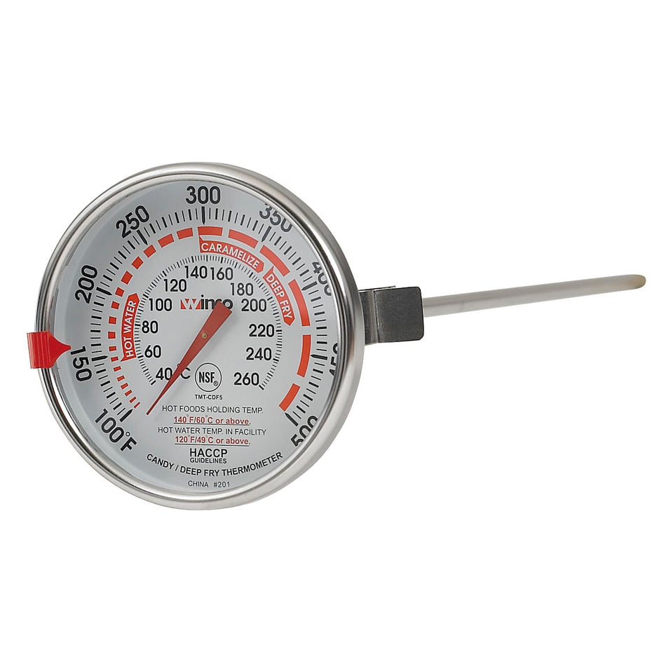 Winco TMT-CDF5 3 Inch Dial Candy Deep Fry Thermometer with Adjustable Indicator