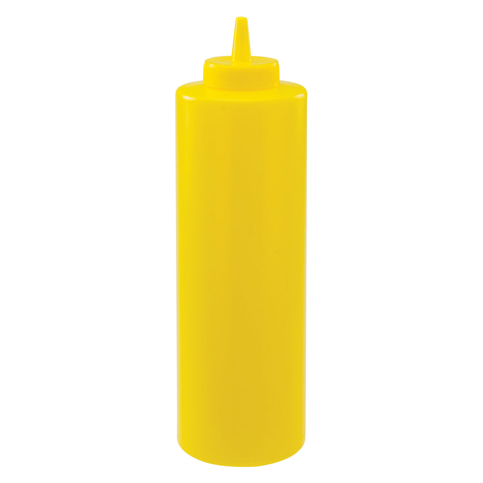 Winco PSB-24Y 24 Oz Squeeze Bottle BPA Free Plastic Yellow 6 Packs