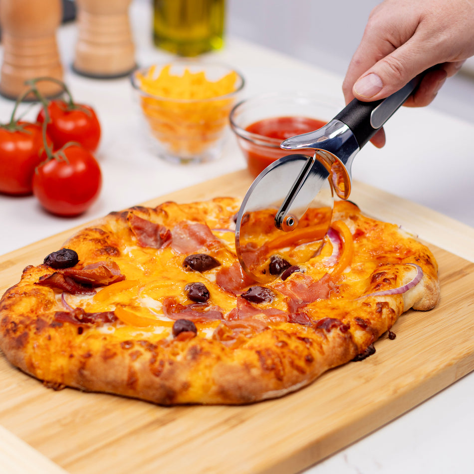 Winco PPC35 10 Inch Premium Pizza Cutter Old Stone with 3.5 Inch Cutting Wheel