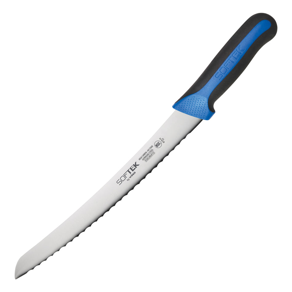 Winco KSTK-91 9-1/2 Inch Blade Curved High Carbon Bread Knife with Non-slip Handle
