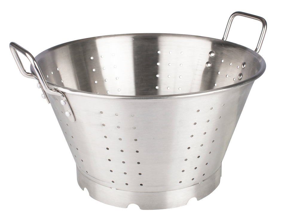 Winco SLO-16 16 Quart Colander Medium Holes Round Heavy Duty Stainless Steel