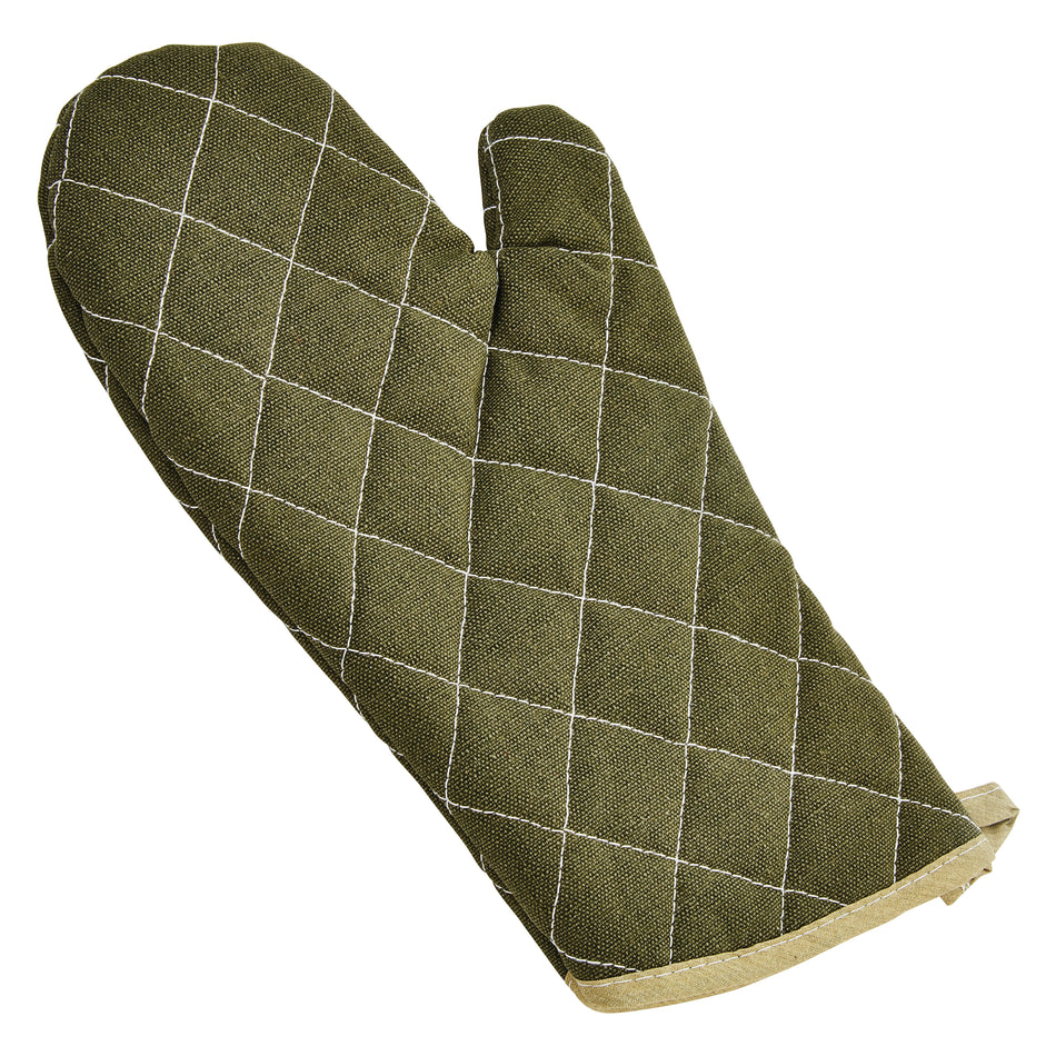Winco OMF-13 13 Inch Oven Mitt Heat Resistant Cotton Green
