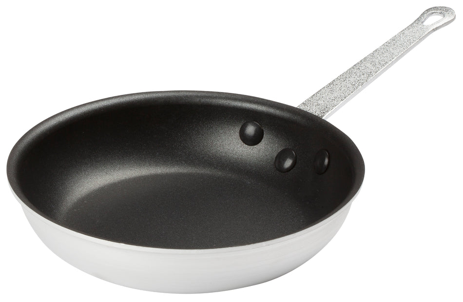 Winco AFP-8XC 8 Inch Fry Pan Round without Lid Riveted Handle Aluminum Non-Stick