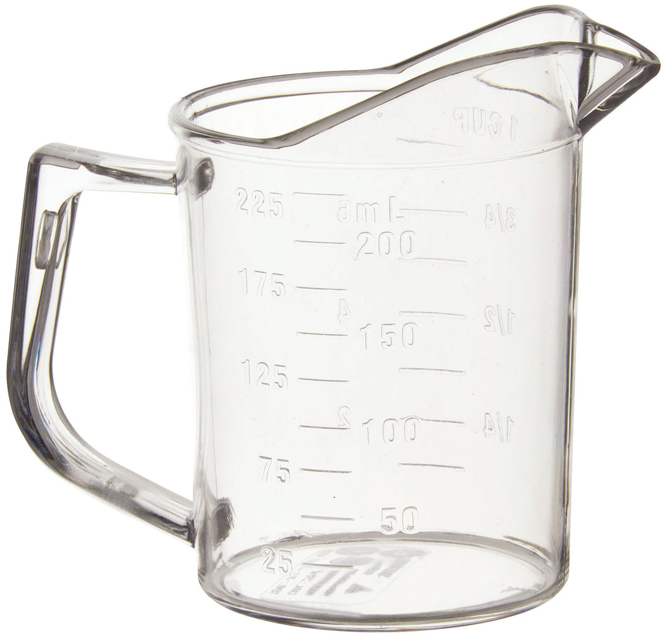 Winco PMU-25 1 Cup Measuring Cup with Raised Graduation Markings Polycarbonate Clear