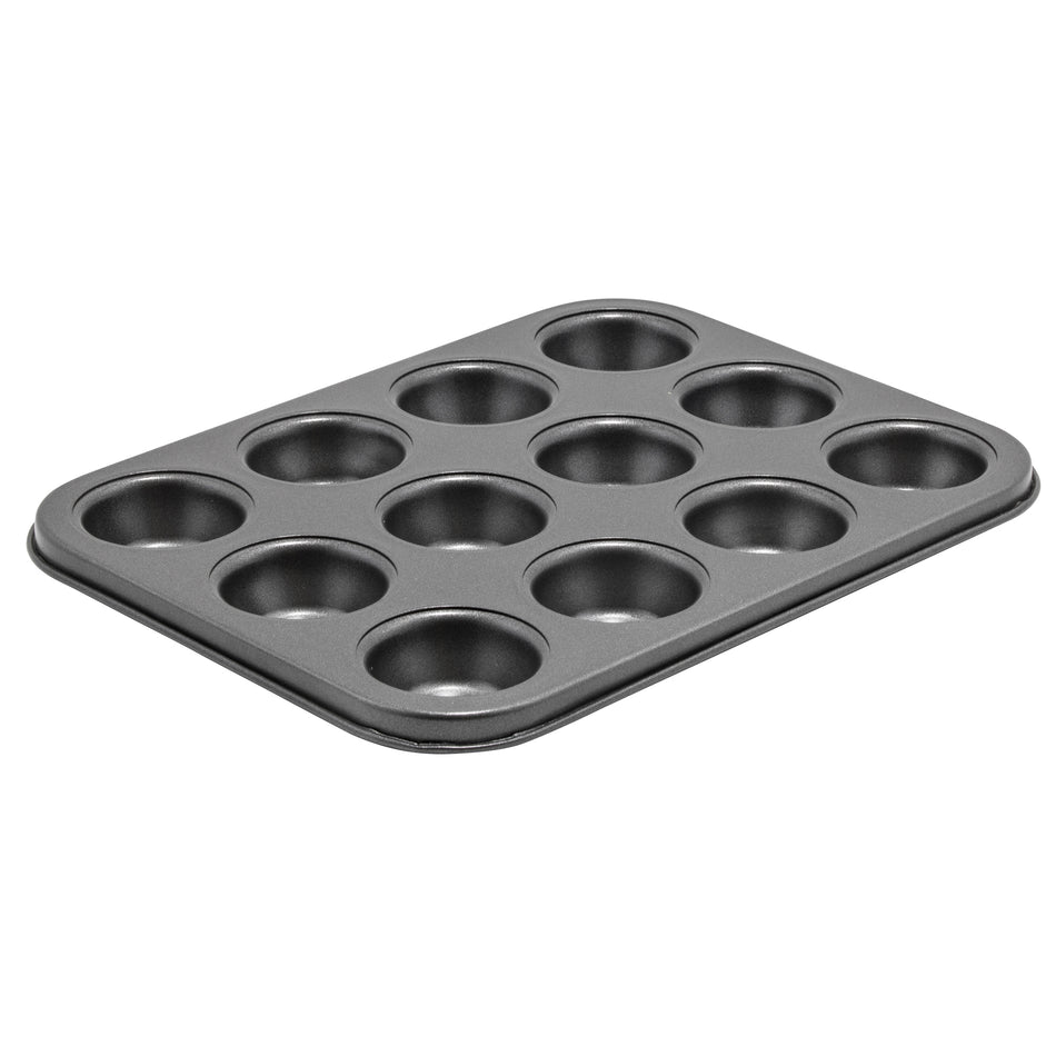 Winco CMF-12M 10 Inch Carbon Steel Mini Muffin Pan with Non-Stick Coating