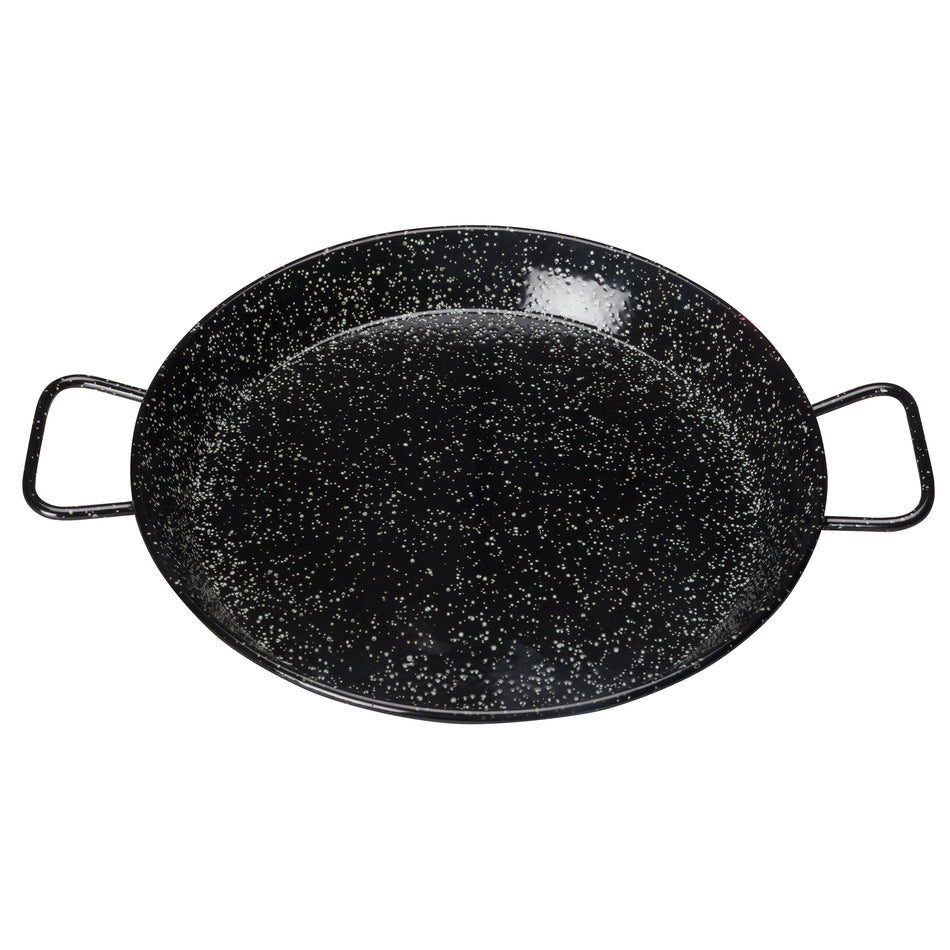 Winco CSPP-11E 11 Inch Diameter Round Paella Pan Enameled Carbon Steel with 2 Handles