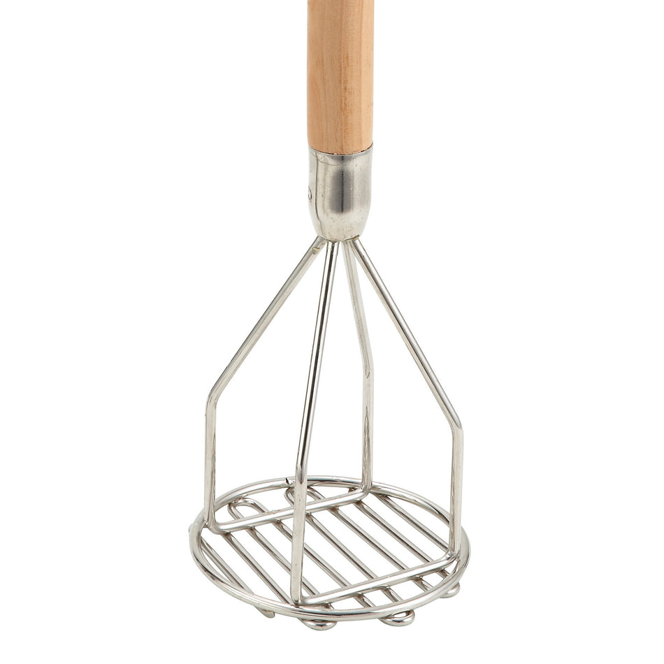 Winco PTM-18R 4 Inch Diameter Potato Masher Nickel Plated Wooden Handle