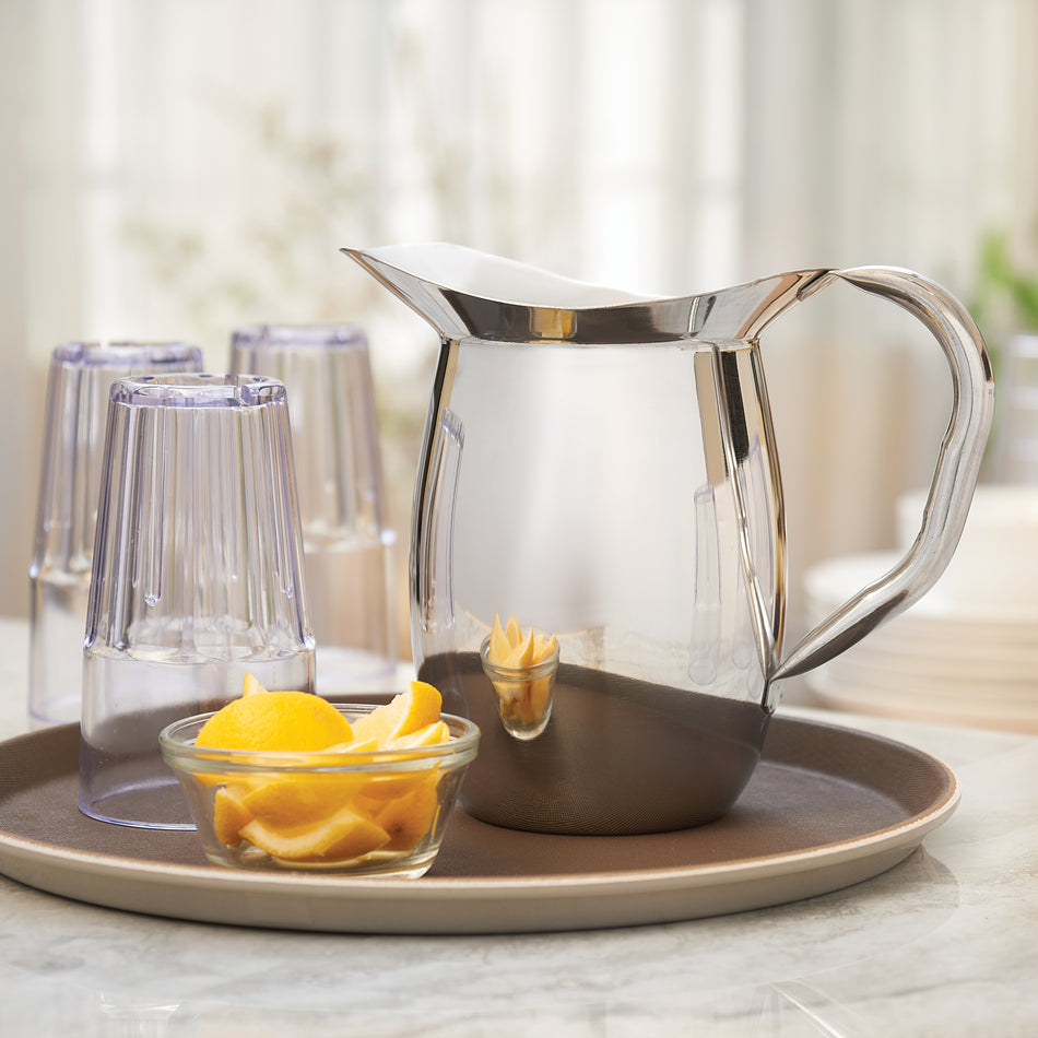 Winco WPB-2 2 Qt. Bell Pitcher Heavy Weight Stainless Steel Mirror Finish