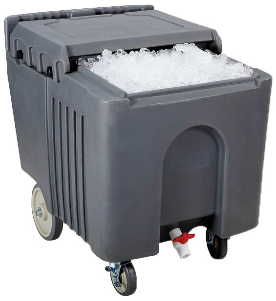 Winco IIC-29 23 Inch Ice Caddy Mobile with Sliding Cover Polyethylene Gray