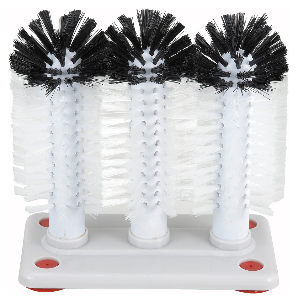 Winco GWB-3 Glass Washer Brush Set 3 Brushes With Base Dishwasher Safe Plastic