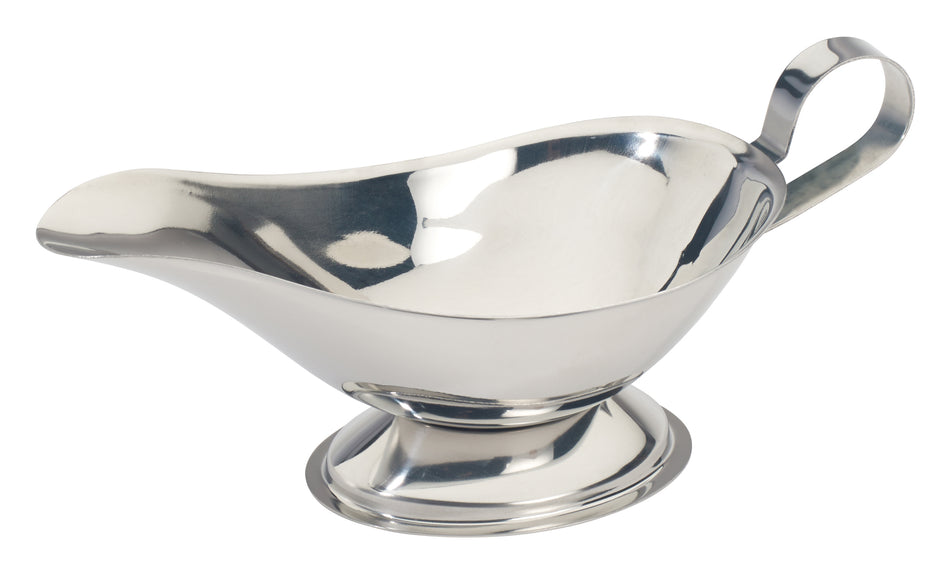 Winco GBS-10 10 Oz Gravy Sauce Boat with Handle Stainless Steel
