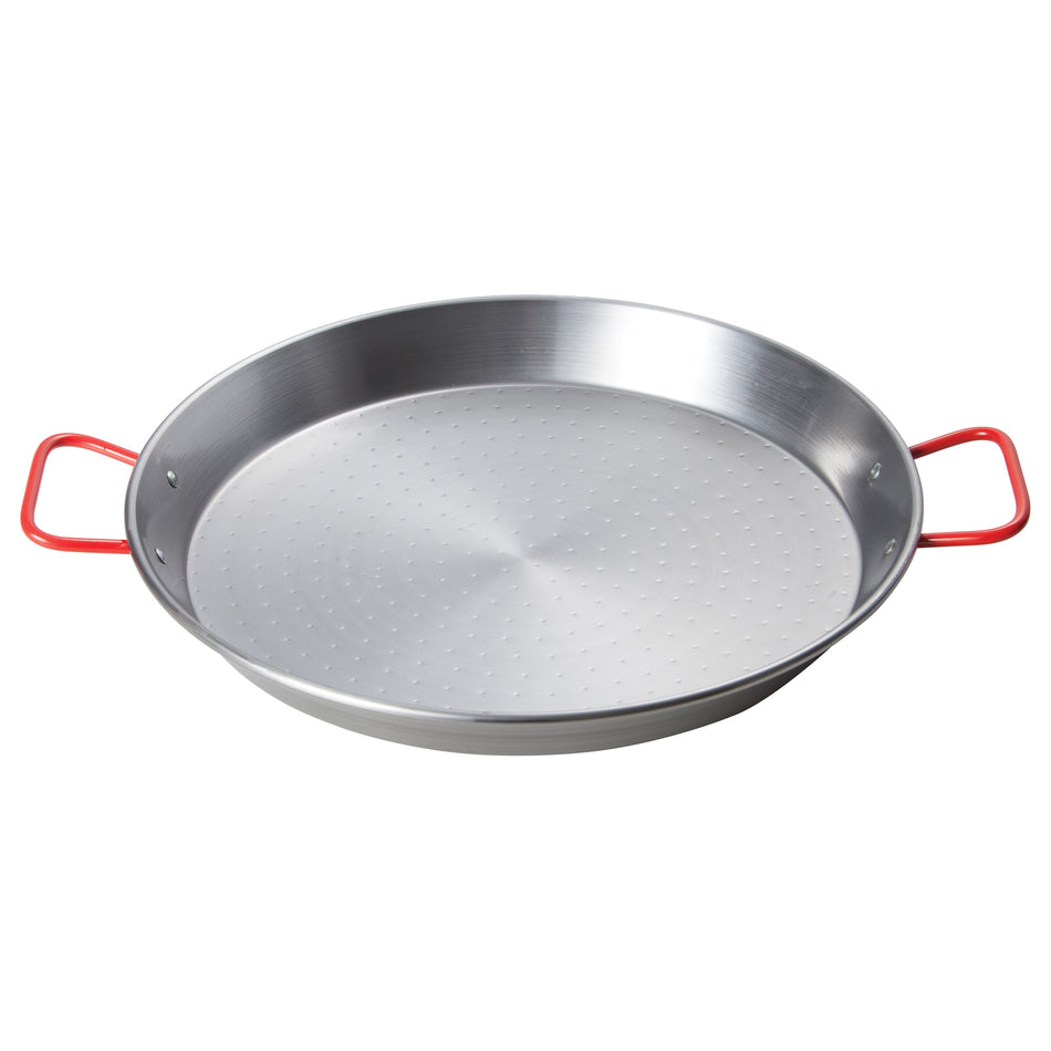 Winco CSPP-23 23-5/8 Inch Diameter Round Paella Pan with Polished Carbon Steel