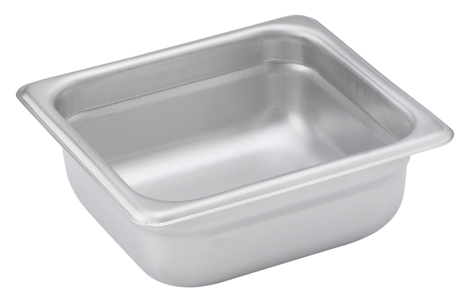 Winco SPJH-602 6-7/8 Inch Steam Table Pan 22 Gauge Heavy Weight Stainless Steel with Anti-Jamming
